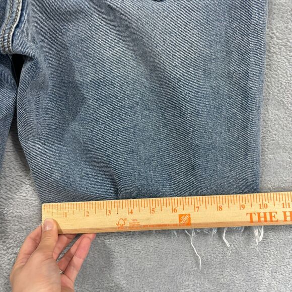 Kancan Shorts Womens 3/25 "Truly High‎ Rise 90's Bermuda Shorts" Distressed Blue - Picture 9 of 12